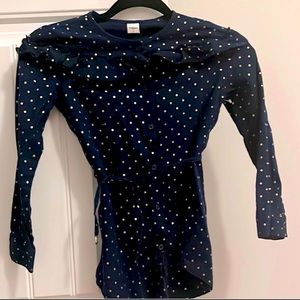 OshKosh Girls Navy/gold Polka Dot shirt/blouse size 8